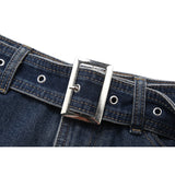 Fashionkova  Women's Half Body Skirt Denim Belt A Word Pleated High Waist Casual Vintage Fashion Short Skirt Baggy Plus Size Ladies Summer