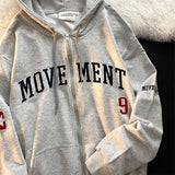 Fashionkova  Women Hoodie Harajuku Korean Version Oversized Solid Color Zip Up Sweatshirt Female Casual Long Sleeve Pocket Hooded Coat Jacket