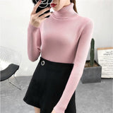 Fashionkova  2022 Women Pullover Turtleneck Sweater Autumn Casual Long Sleeve Slim Elastic Sweaters Female Simple Solid Color Knitted Jumpers