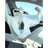 Fashionkova White Jacket Plush Women Sweatshirt Vintage Letter Long Sleeve Streetwear Korean Fashion Casual Y2K Winter Female Hoodie Tops