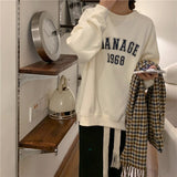 Fashionkova Sweatshirt Apricot Women Pink Pullover Vintage Letter Printing Jacket Long Sleeve Korean Fashion Casual Y2K Winter Female Tops