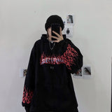 Fashionkova  Gothic Japan Cartoon Printed Hoodies Autumn Women Hip Hop Funny Oversized Hooded Sweatshirt Female Streetwear Punk Hoodie Tops