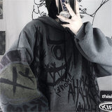 Fashionkova  Gothic Japan Cartoon Printed Hoodies Autumn Women Hip Hop Funny Oversized Hooded Sweatshirt Female Streetwear Punk Hoodie Tops