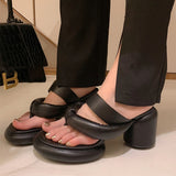 Fashionkova   Flip Flops New Fashion Mary Jane Slippers Platform High Heel Chunky Women Slippers Sandals Women Luxury Slippers