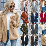 Fashionkova  2022 Winter Spring Women Solid Color Casual Jacket Loose Warm Coat Elegant Faux Fur Cashmere Teddy Female Plush Overcoat 22942