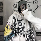 Fashionkova  Gothic Japan Cartoon Printed Hoodies Autumn Women Hip Hop Funny Oversized Hooded Sweatshirt Female Streetwear Punk Hoodie Tops