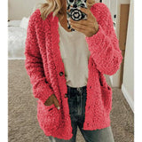 Fashionkova  Women Long Sleeve Sweater Cardigan Casual Solid Pocket Coat Autumn Winter Cardigans Sweaters Topsloose