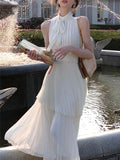 Fashionkova Midi Dress Women Summer 2023 New French Styel Elegent Evening Party Ruffle Fashion Party Birthday Prom Clothes Female Vestidos