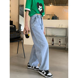 Fashionkova  Blue Women's Jeans High Waist Vintage Straight Baggy Denim Pants 2022 Spring Streetwear Korean Fashion Wide Leg Denim Trouser