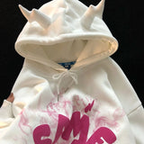 Fashionkova  Y2k Women Sweatshirts 2022 Autumn Funny Graffiti Monster Letter Print Anime Hoodies Fashion Harajuku Gothic Hooded Sweatshirts
