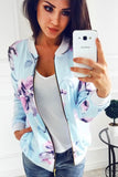 Fashionkova  Fashion Women Tie Dye Bomber Biker Jackets Spring Autumn Long Sleeve Casual Baseball Sport Outwear Female Zipper Pocket Overcoat