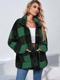 Fashionkova  Autumn Winter Plaid Faux Fur Coat Women Checkered Thick Warm Jacket Women Furry Fluffy Teddy Jacket Plush Coat Ladies