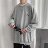 Fashionkova  Oversized Harajuku Hoodies Sweatshirts Men 2022 Autumn Solid Color O-Neck Pullovers Male Hiphop Long Sleeves T-Shirts Basic Tops