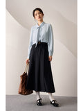 Fashionkova Crotch Covering Slim A-line Pleated Half Length Dress For Women 2023 Autumn New High Waist Style Umbrella Skirt For Women