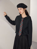 Fashionkova Casual Tie Retro Loose Hooded Sweater for Women 2025 Autumn New American Style Cozy Wind All-match Top Hoodies Female