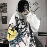 Fashionkova  Gothic Japan Cartoon Printed Hoodies Autumn Women Hip Hop Funny Oversized Hooded Sweatshirt Female Streetwear Punk Hoodie Tops