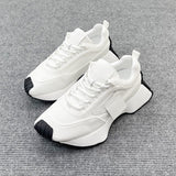 Fashionkova   New Women Sneakers 5 CM High Heel Retro Sport Shoes Lace-Up Mesh Breathable Non-Slip Casual Shoes Running Shoes For Female