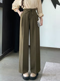 Fashionkova High Waist Wide Leg Pants Women New Arrival 2023 Autumn Korean Style Solid Color All-match Office Lady Elegant Trousers W1359