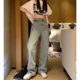 Fashionkova Blue Women Jeans High Waist Fashion American Design Y2K Oversized Chic Wide Leg Jean Female Trouser 2023 NEW Baggy Denim Pants