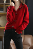Fashionkova  Autumn And Winter 100% Wool Cashmere Sweater Women's Self-Cultivation Half High Neck Cardigan Warm Knitted Sweater Women