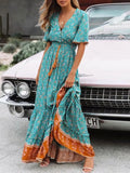 Fashionkova  2022 Summer Maxi Boho Dress Women Tassel Bohemian Long Party Dress Ladies Viscose Floral Print Beach Dress For Women