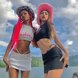 Fashionkova Split Mini Skirt Women Fashion Low Waist Patchwork Solid Sexy Slim Pencil Skirt Gyaru Y2k Streetwear Party Night Club