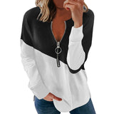 Fashionkova   Zipper Casual V Neck Female Tunic 2022 Spring Autumn Long Sleeve Womens Tops And Blouses Loose Plus Size Shirts Blusa