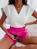 Fashionkova  Women Elegant Solid Blouse Tops 2022 Summer Ladies OL Slim All Match Shirts Casual Short Seeve Office Blusa Female Streetwear