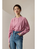 Fashionkova Commuter Style Acetate Fabric French Streamer Design Shirt for Women Autumn Chic Niche Sense All-match Top Shirt Female