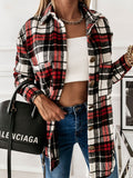 Fashionkova  Autumn Long Plaid Jacket Women Overshirt Loose Winter Checkered Jacket Female Long Sleeve Shirt Jacket For Women 2022