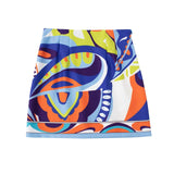 Fashionkova  Fashion Blue Printed BOHO Shirt Set 2022 Summer New Arrival Beach Style Casual Girls Shorts Skirt Trousers Pants