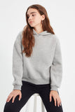 Fashionkova Rib Detailed Basic Şardonlu Knitted Thick Sweatshirt