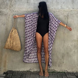 Fashionkova  Sexy Bikini Cover-Ups Women 2022 Summer Beach Pareo Stripes Loose Kimono Swimsuit Dress Beachwear Boho Bathing Suit Cover Up