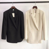 Fashionkova   New Suit Women's Clothing Double-breasted Suit Jacket Casual Commuting Mid-length Career Suits Outerwear Women Clothing