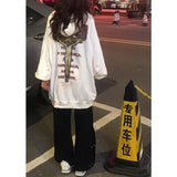 Fashionkova White Women Sweatshirt Round Neck Pullover Vintage Letter Jacket Long Sleeve Korean Fashion Casual Y2K Autumn NEW Female Tops