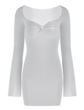 FashionKova - Flared Sleeve Bodycon Mini Dress