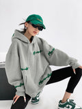 Fashionkova  Vintage Gray Oversize Hoodies Women Harajuku Hip Hop Embroidery Loose Sweatshirts Long Sleeve Casual Tops Grunge Korean