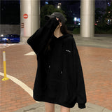 Fashionkova  Korean Fashion Black Oversize Hoodie Women Harajuku Thin Basic Solid Sweatshirts Long Sleeve Top Grey Pullover Clothing