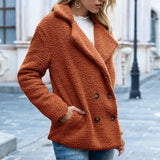 Fashionkova  2022 Winter Spring Women Solid Color Casual Jacket Loose Warm Coat Elegant Faux Fur Cashmere Teddy Female Plush Overcoat 22942