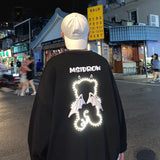 Fashionkova  Kawaii Reflective Bear Oversized Sweatshirt Women Harajuku Loose Hoodies Female Hip Hop Angel Pullover Top Korean Style