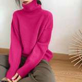 Fashionkova Cashmere Elegant Turtle Neck Women Sweater Soft Knitted Basic Pullovers O Neck Loose Warm Female Knitwear Jumper