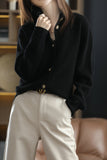 Fashionkova  Autumn And Winter 100% Wool Cashmere Sweater Women's Self-Cultivation Half High Neck Cardigan Warm Knitted Sweater Women