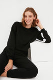 Fashionkova 100 Organic Cotton Ribbon Detail Crop Knitted Sweatshirt