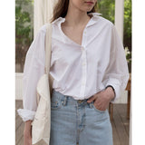 Fashionkova High-Quality Women Long-Sleeved Shirt Autumn New 100% Cotton Thin Casual And Loose Shirts With Pocket Office Lady Tops