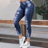 Fashionkova  High Waist Skinny Ripped Jeans Women 2022 Fashion Trousers Washed Denim Jeans Hollow Hole Bleached Pencil Pants Plus Size S-6XL