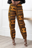Fashionkova - Red Fashion Casual Print Basic Regular High Waist Trousers