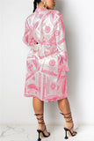 Fashionkova - Yellow Sexy Print Frenulum Outerwear