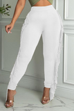 Fashionkova - Black Sexy Solid Tassel Skinny High Waist Pencil Solid Color Bottoms
