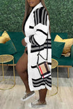 Fashionkova - White Casual Print Patchwork Outerwear