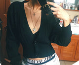 FashionKova - Thai Retro V-neck Knit Cardigan